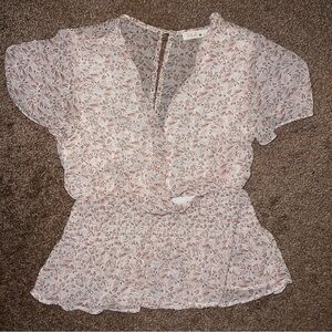 Blush Delicate Pink Floral Blouse